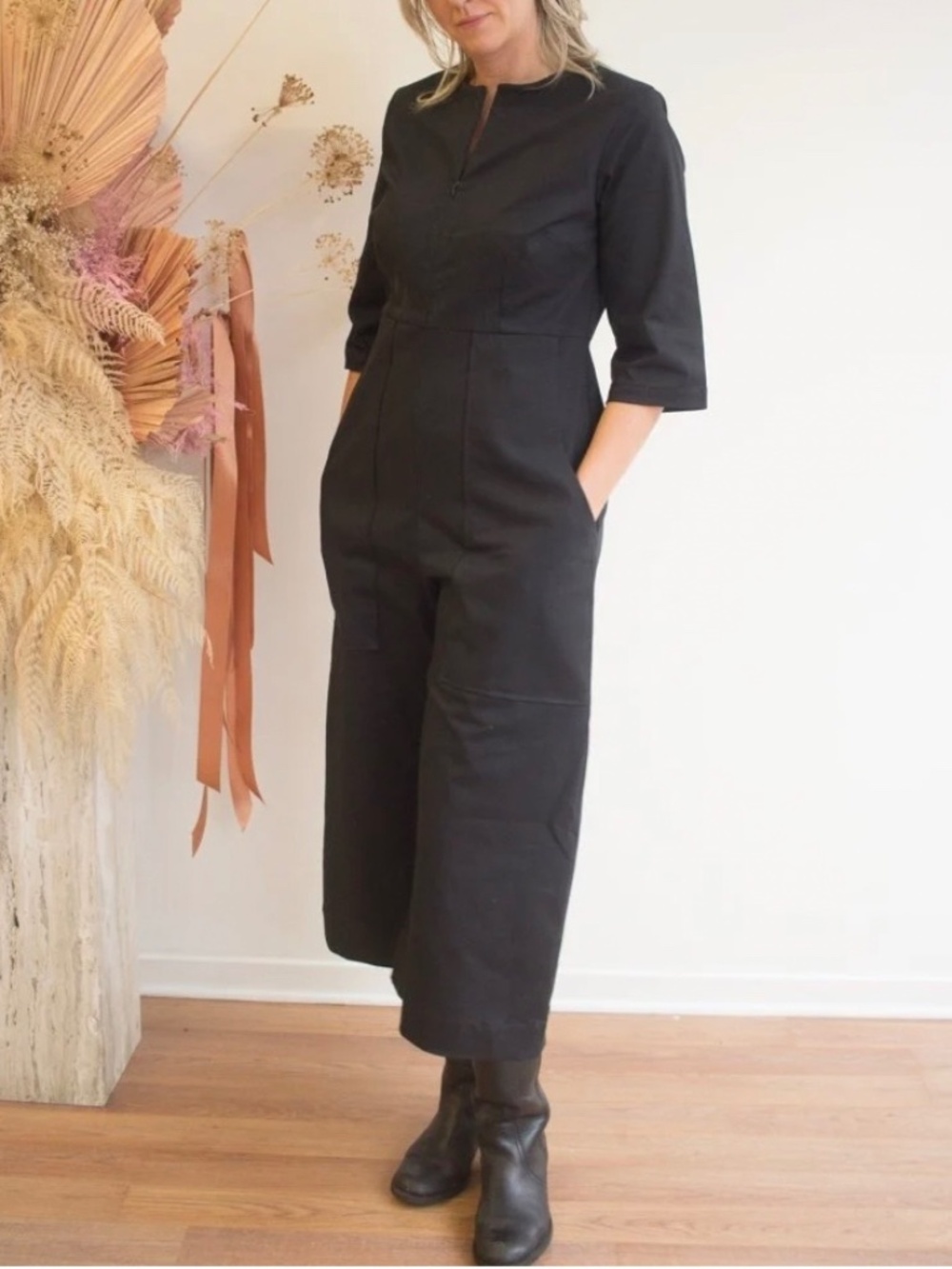 Meg brand 70's Jump black jumpsuit, size XS